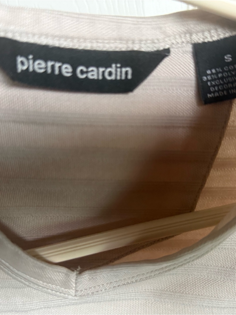 Pierre Cardin Cream Ribbed Knit Top